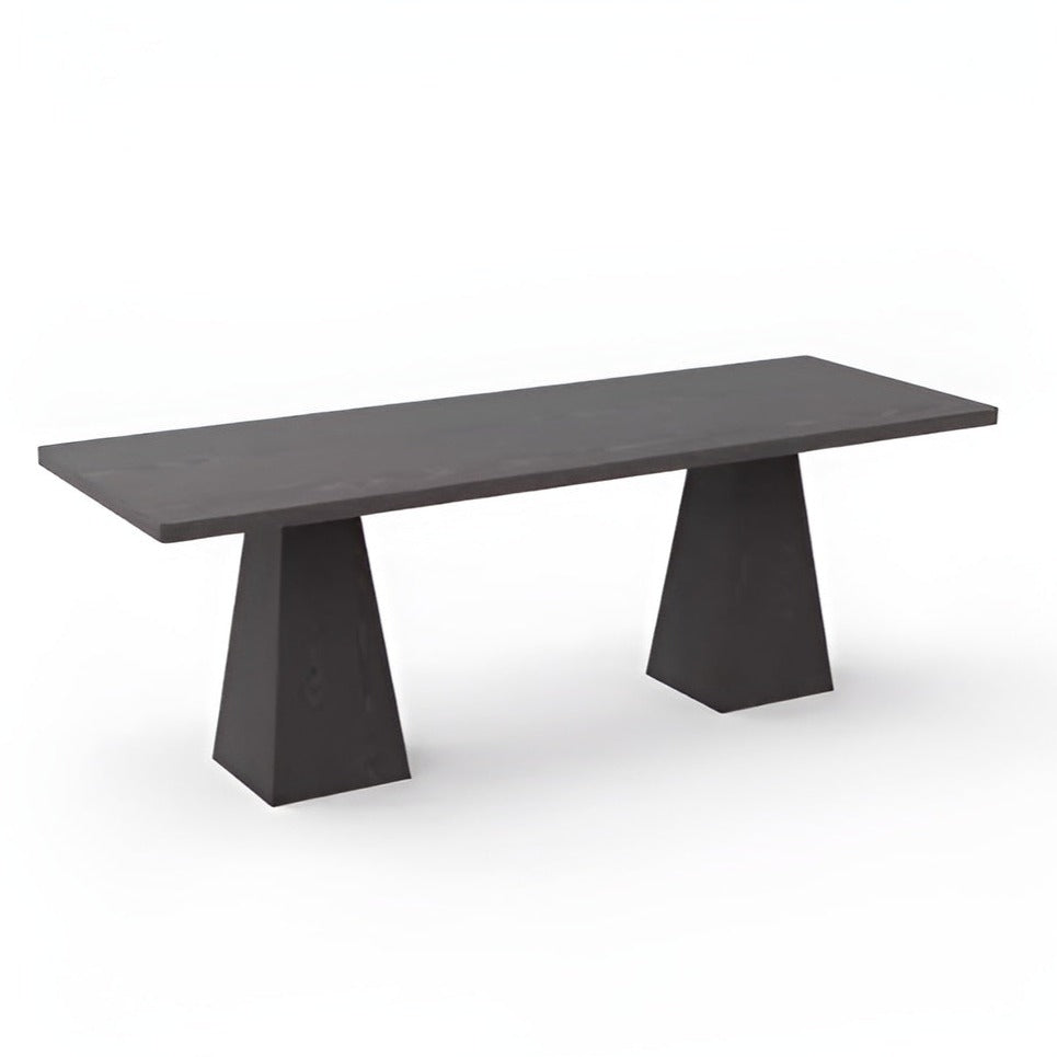 Wabi-Sabi Style Black Pine Wood Dining Table