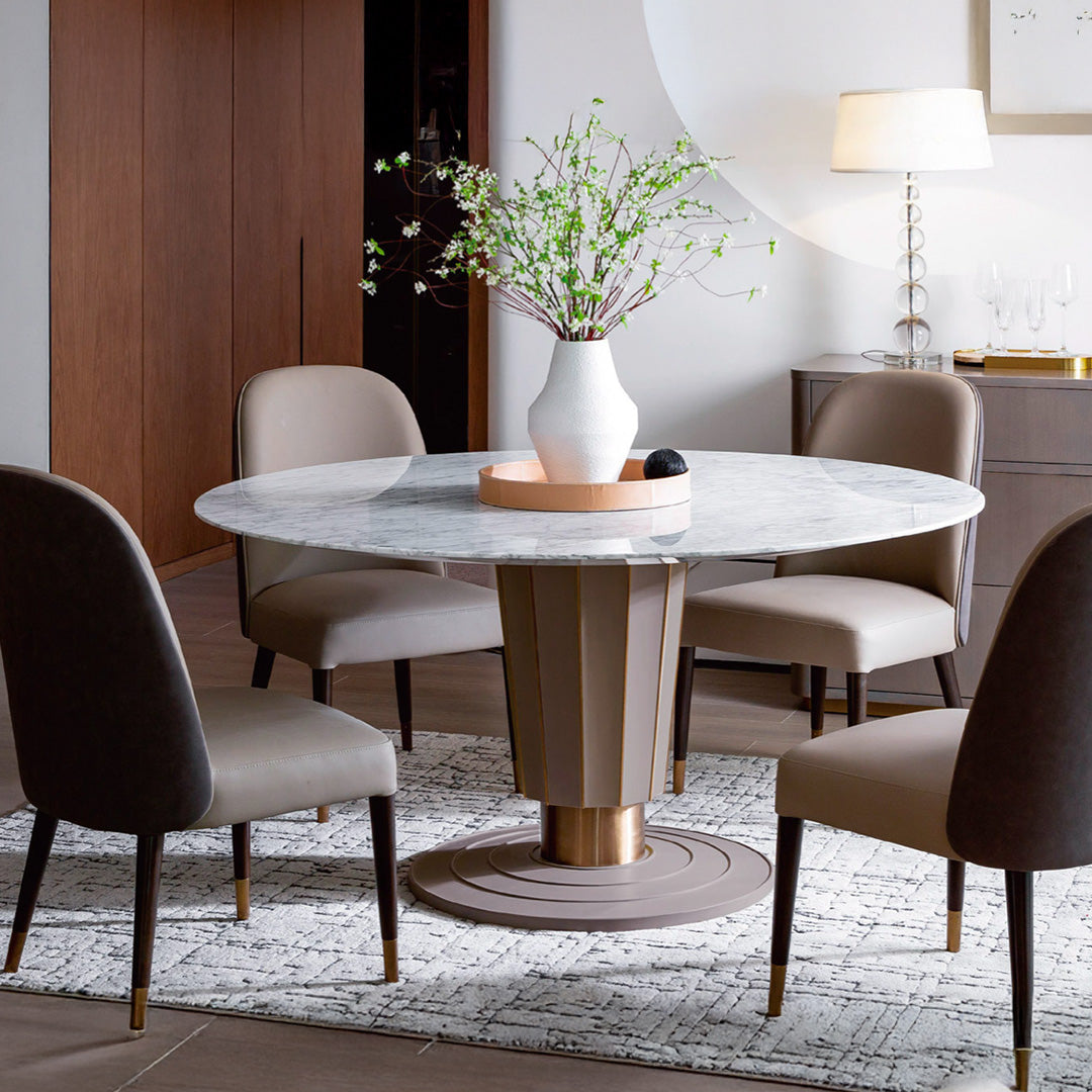 Valencia Marble Round Dining Set