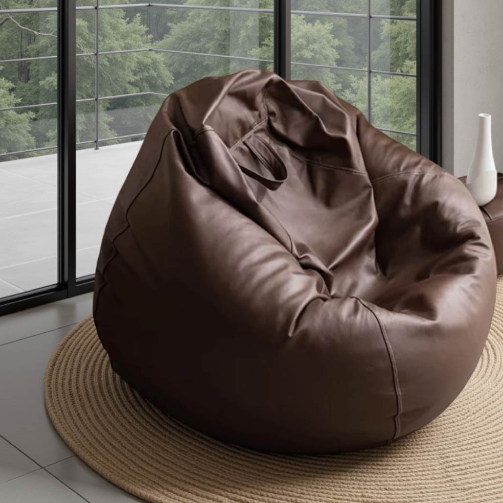Dark Brown Leathaire Bean Bag