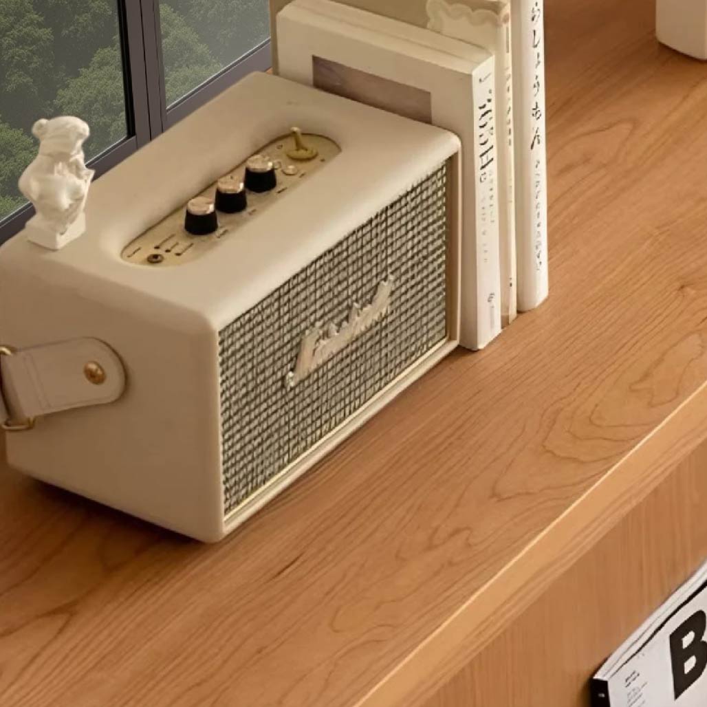 Solid Wood Rattan TV Console with Storage