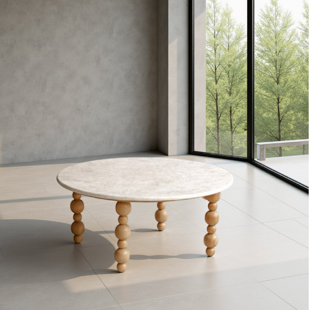 Elinor Coffee Table with Marble Top