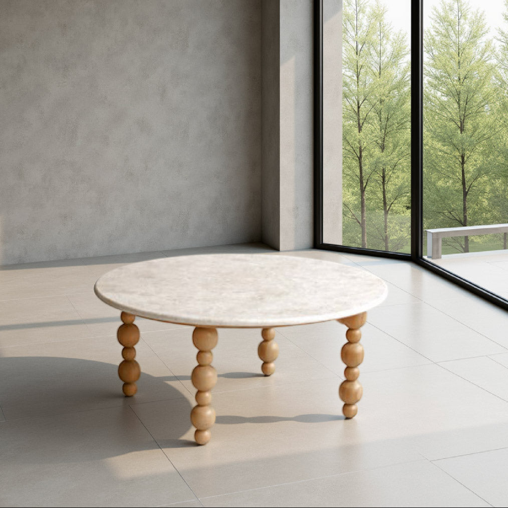 Coffee Table with Marble Top