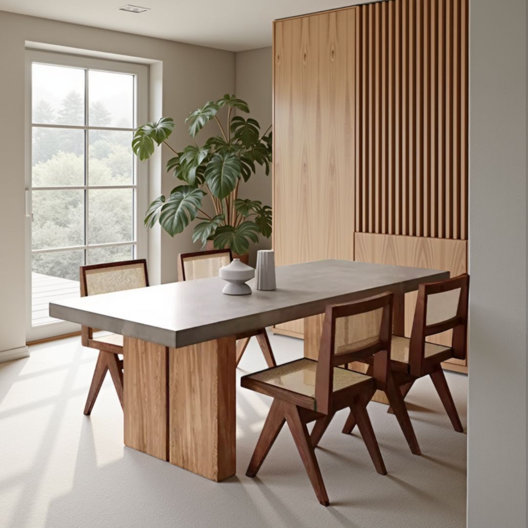 Nordic Wabi-Sabi Style Retro Dining Table Set