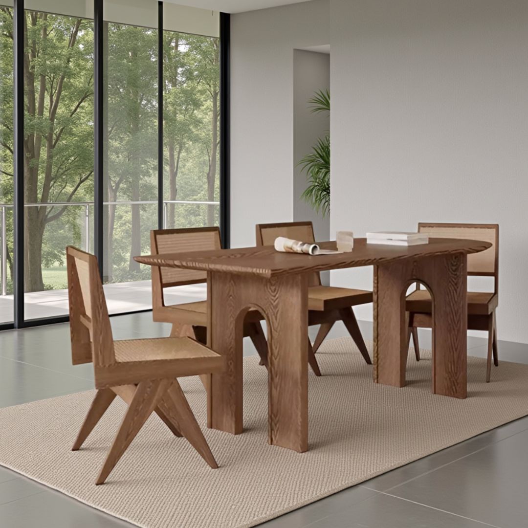 Pine Wood Dining Table Set