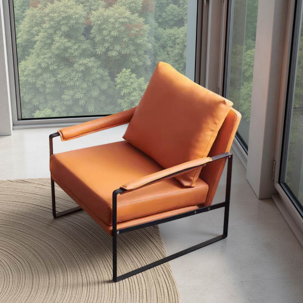Orange Nordic Steel Armchair