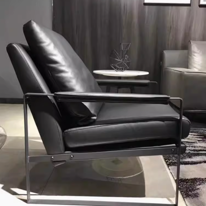 Black Nordic Steel Armchair