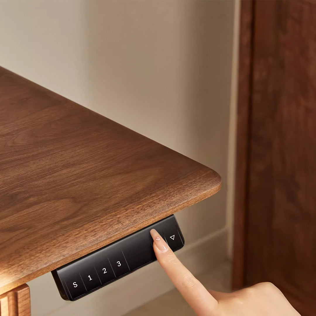 Inge Black Walnut Solid Wood Electric Standing Desk