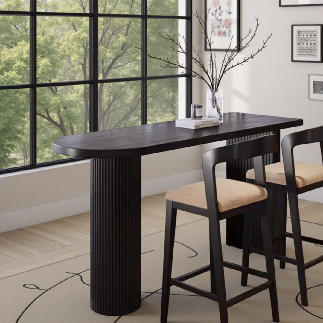 Ash Wood Bar Stool Table Set