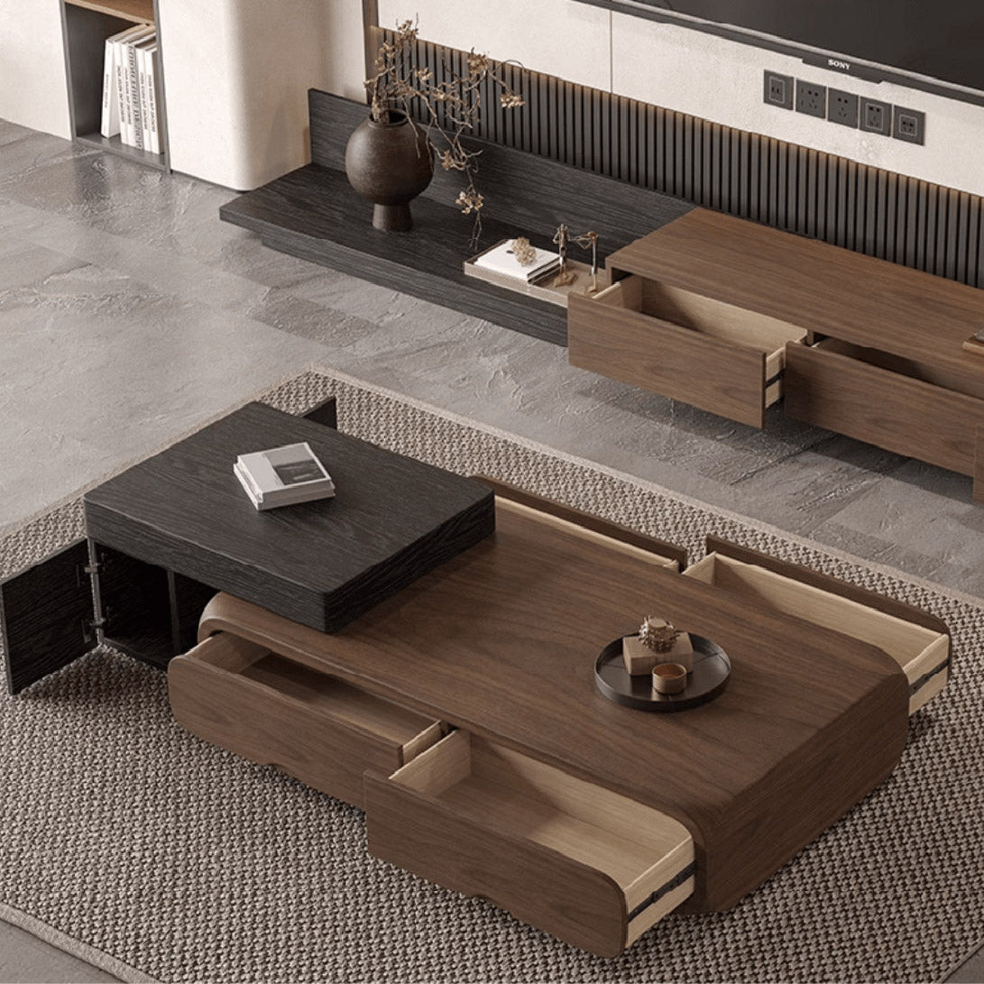 Mid-Century Wooden Coffee Table Set