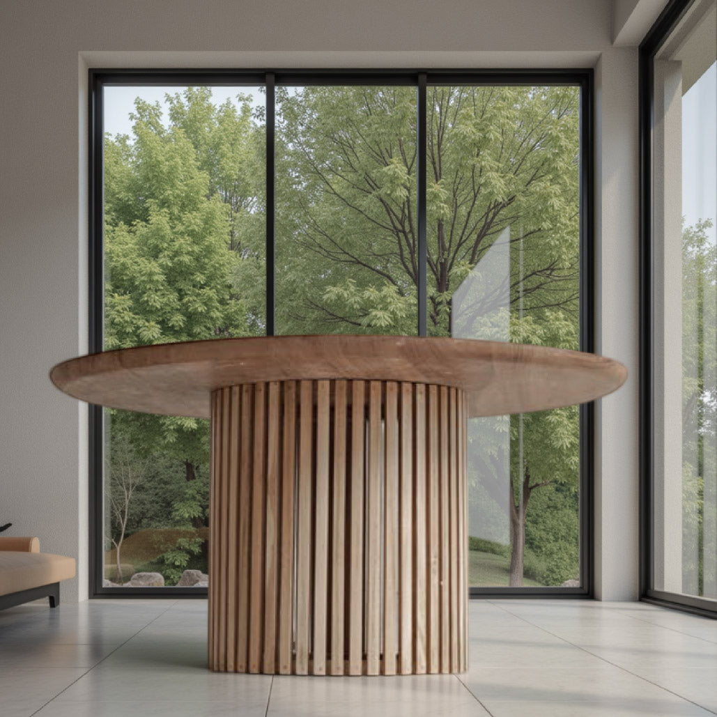 Teak Wood Round Coffee Table
