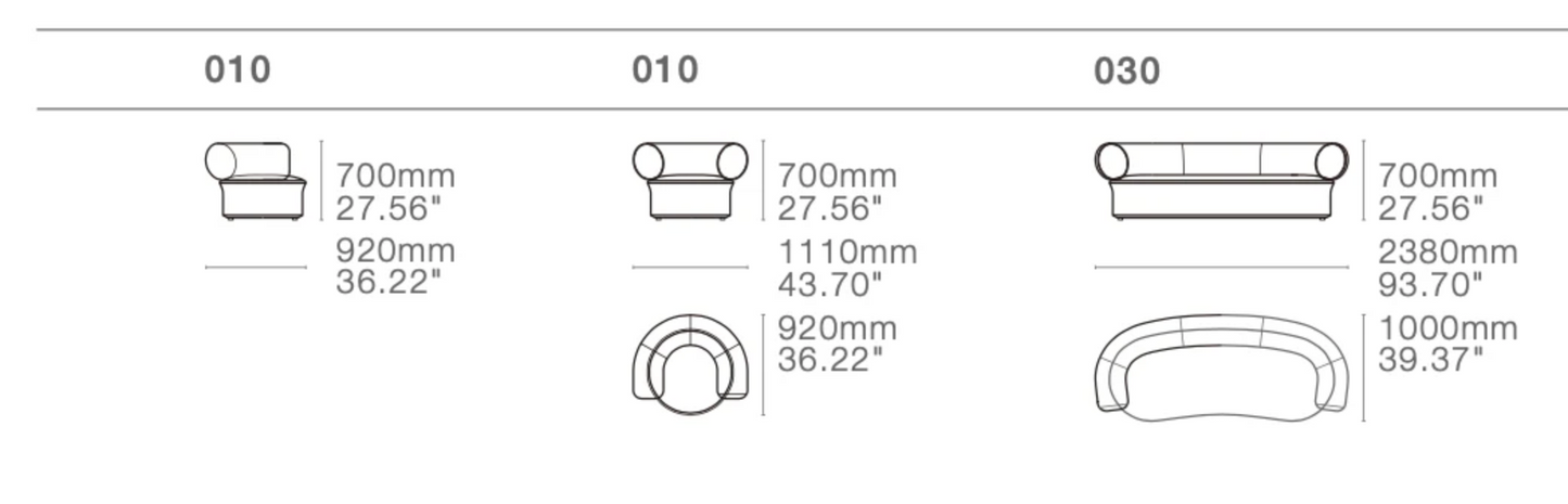 Ola Curved Boucle Sofa