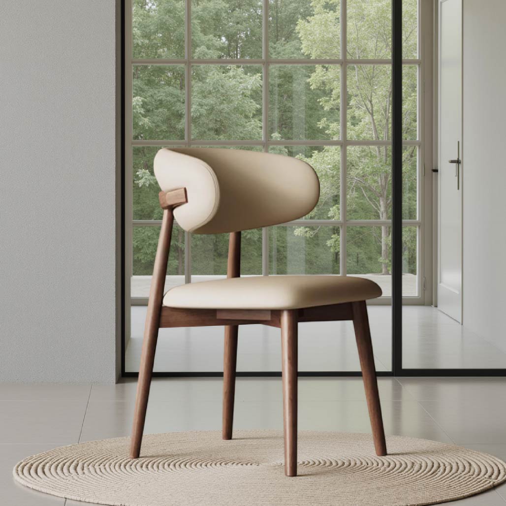 Solid Wood Leather Dining Chair