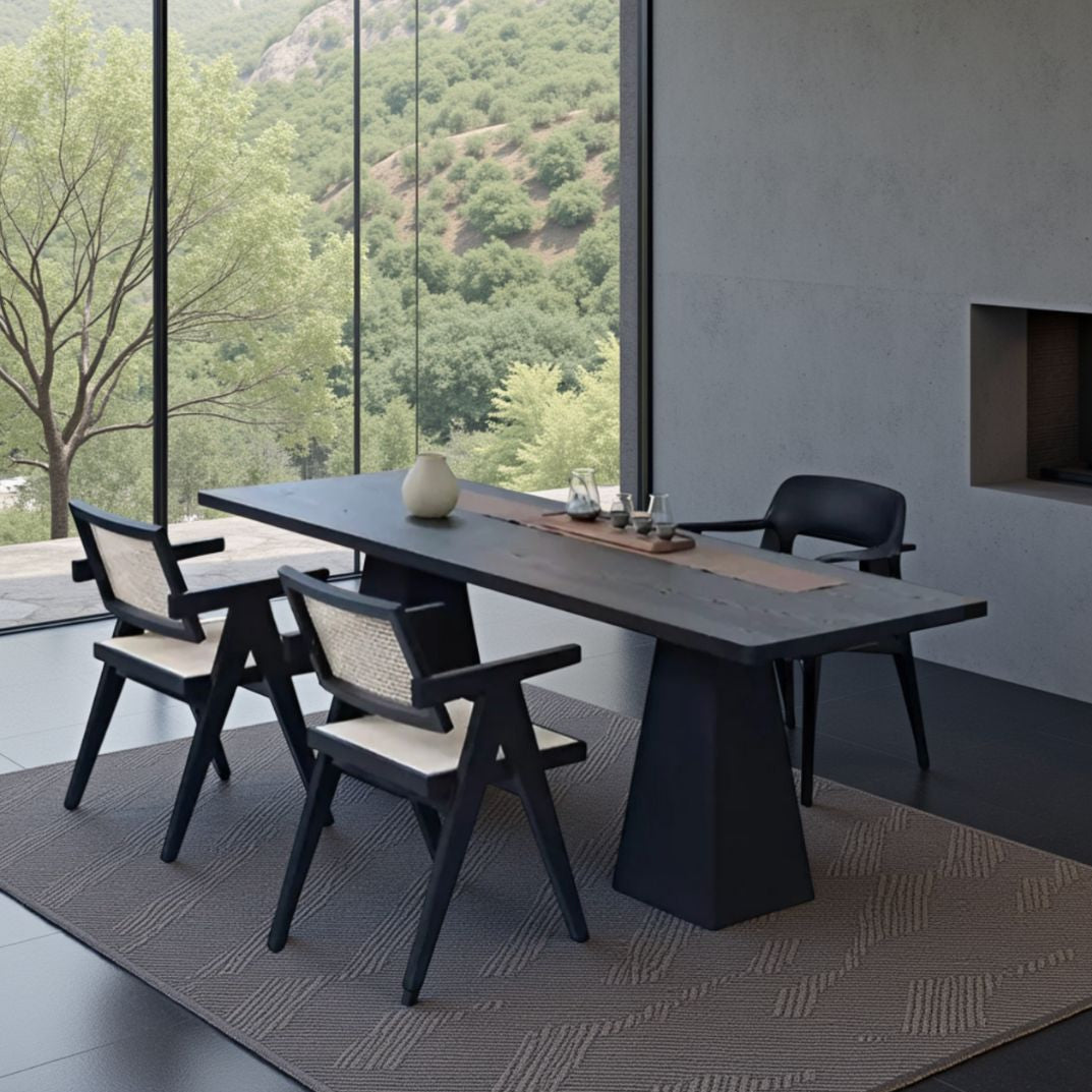 Wabi-Sabi Style Pine Wood Dining Table