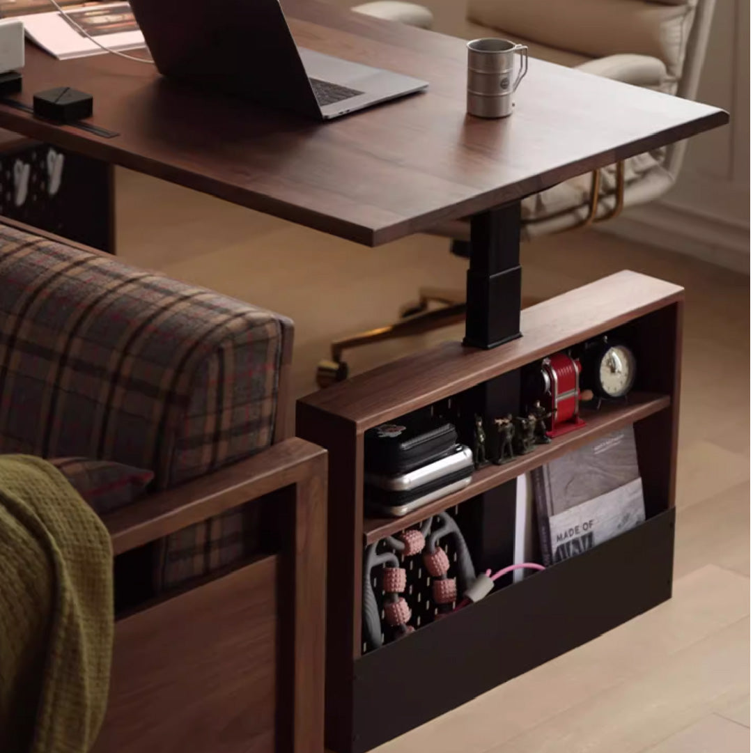 Thorsten Black Walnut Solid Wood Electric Standing Desk