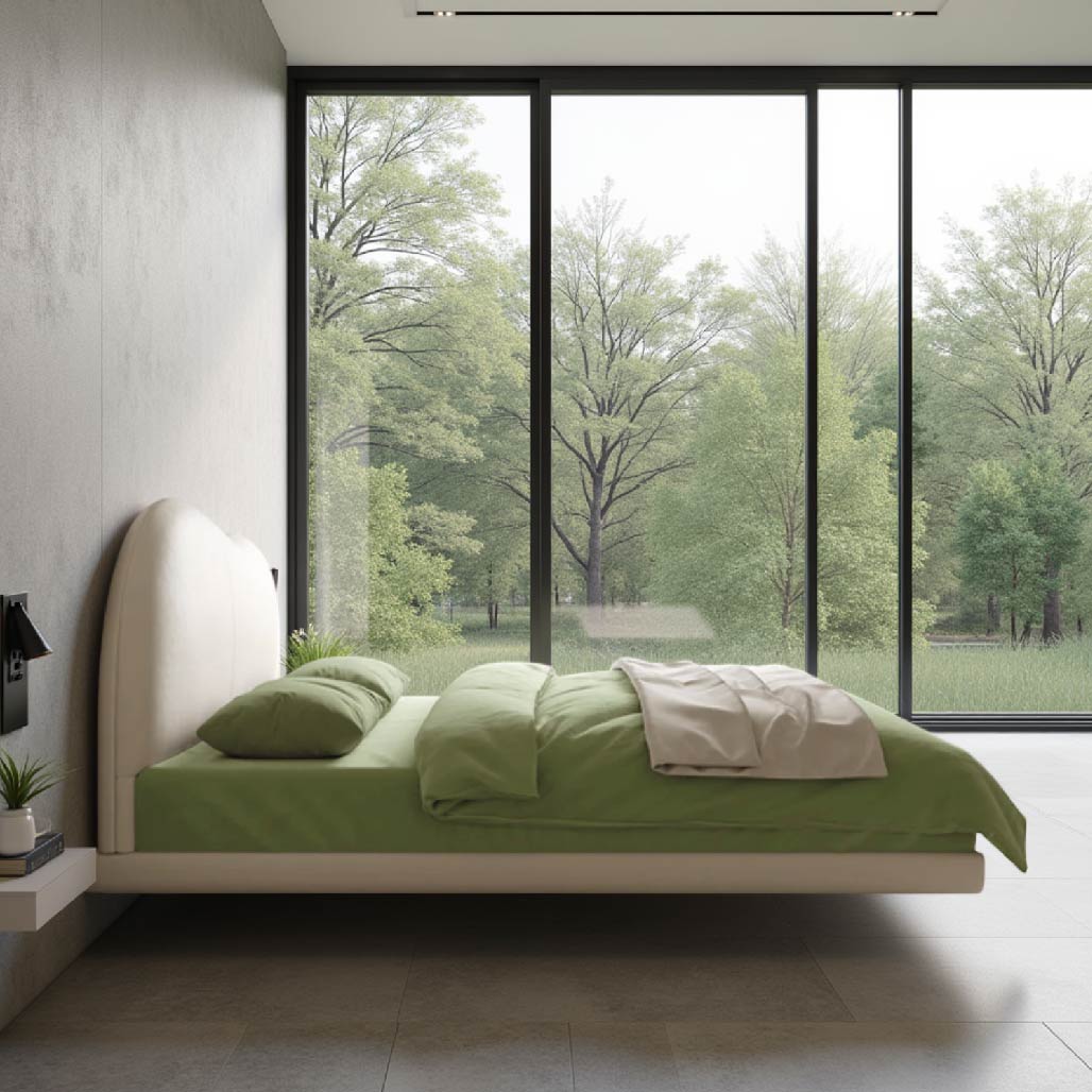 Thyr Modern Leather Floating Bed