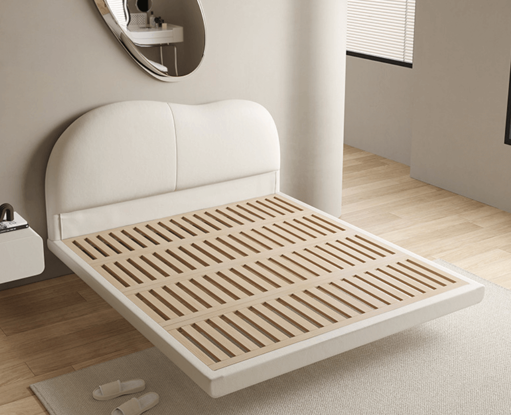 Modern Leather Floating Bed
