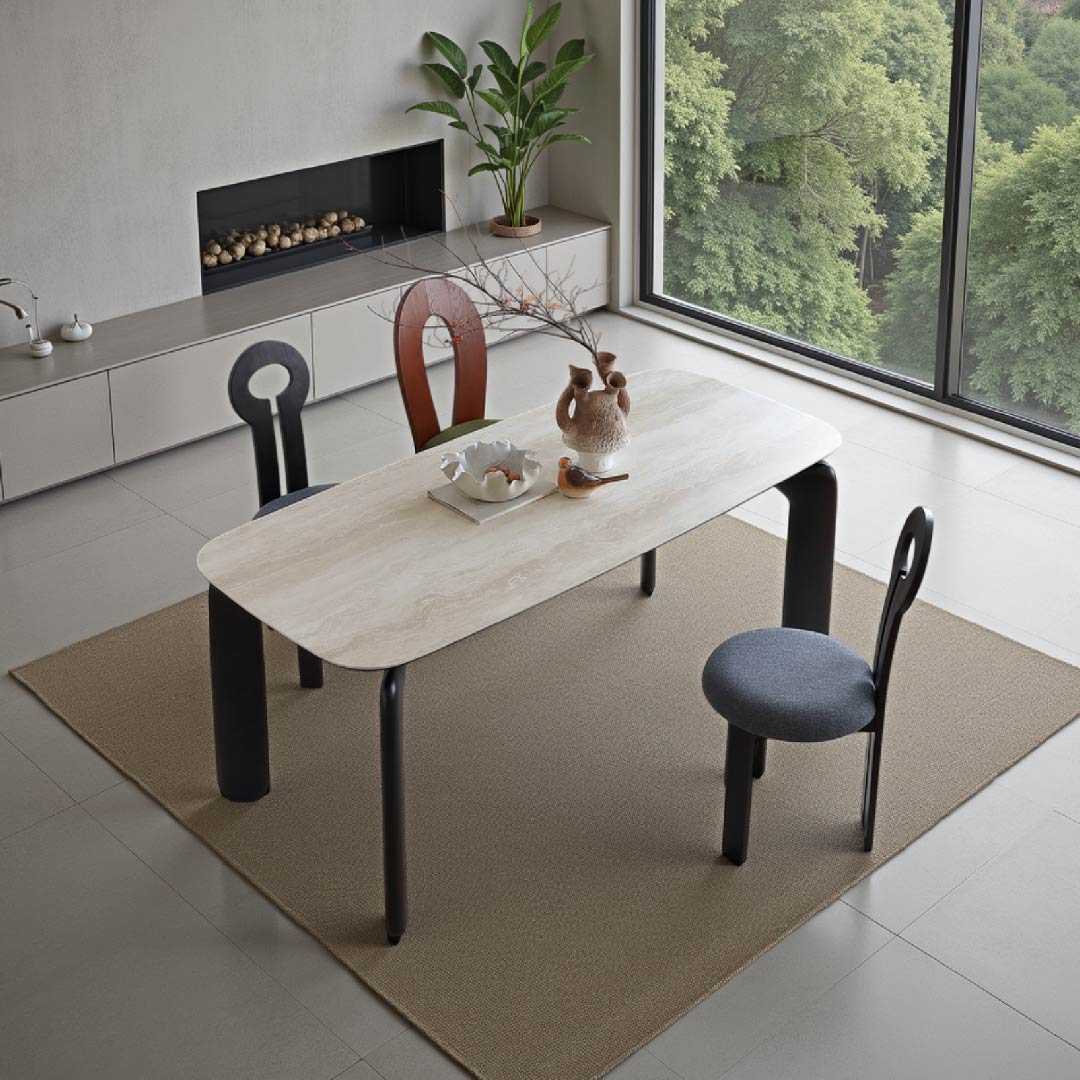 Vilde Retro Solid Wood Dining Table