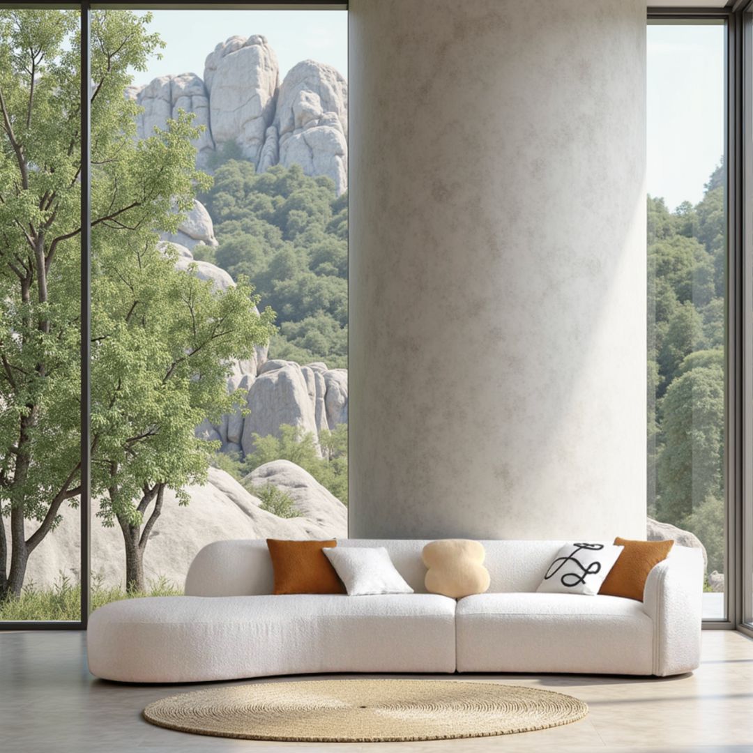 Nordic Curved Boucle Sofa