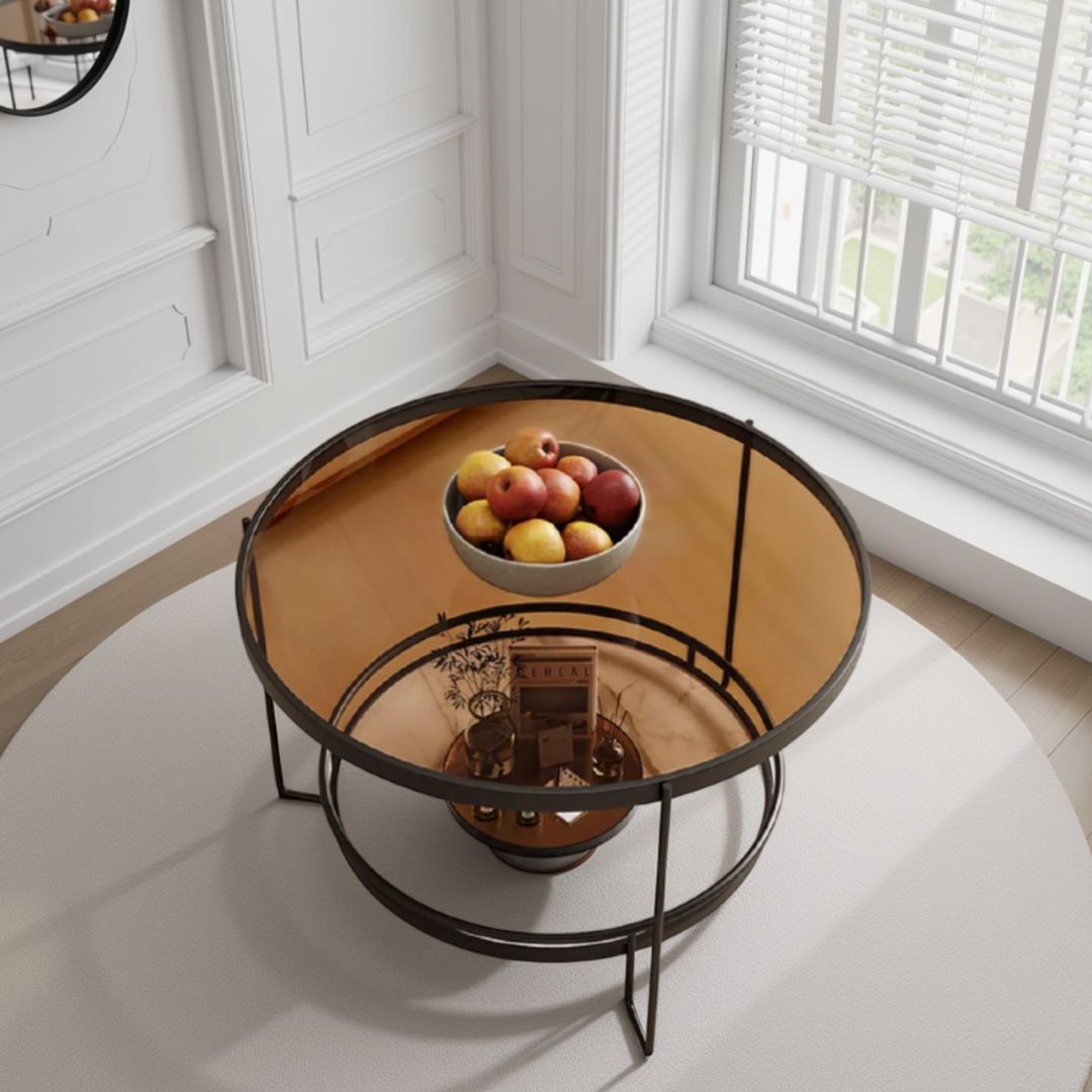 Glass Coffee Table Black Frame