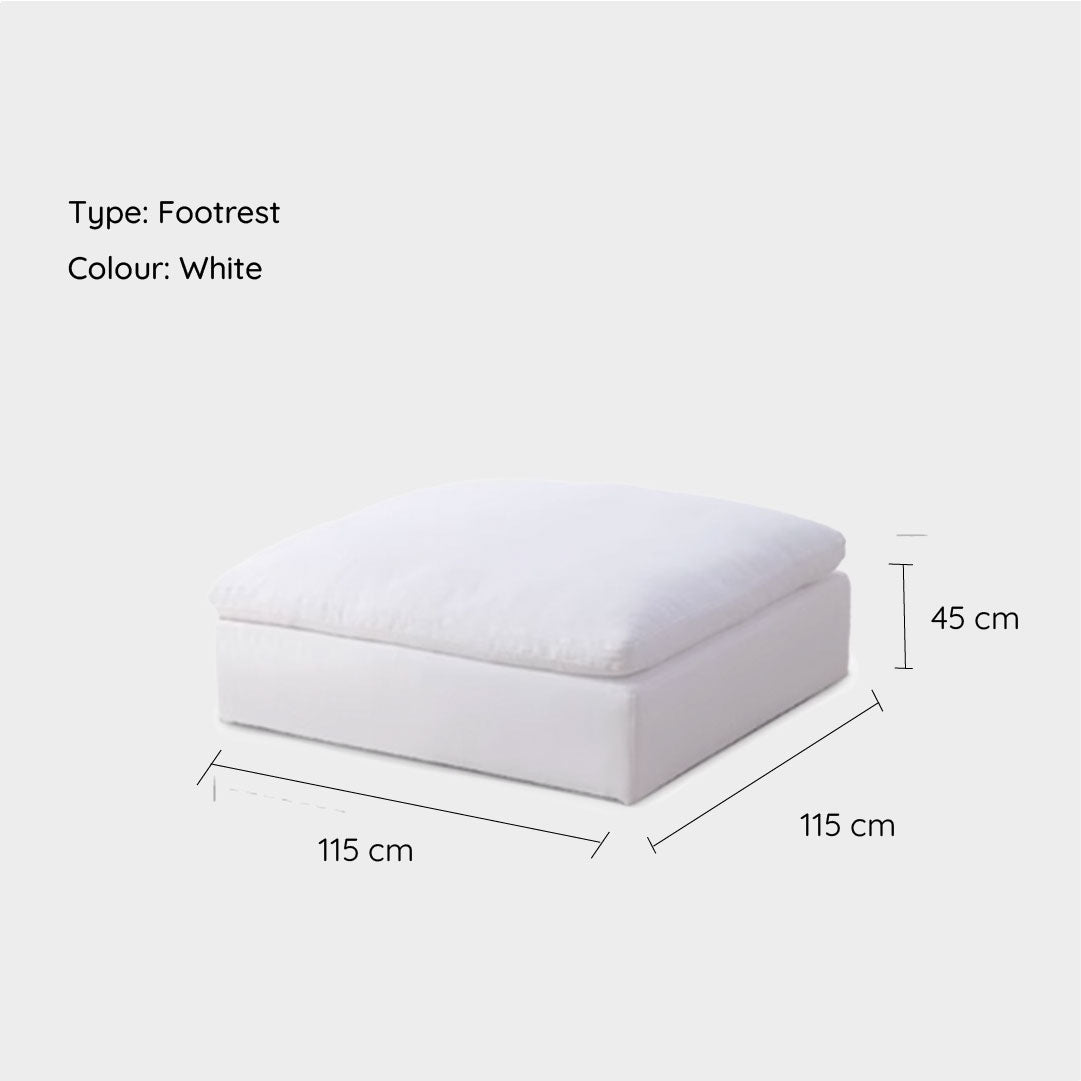 White Cloud Modular Sofa 1 piece - footrest