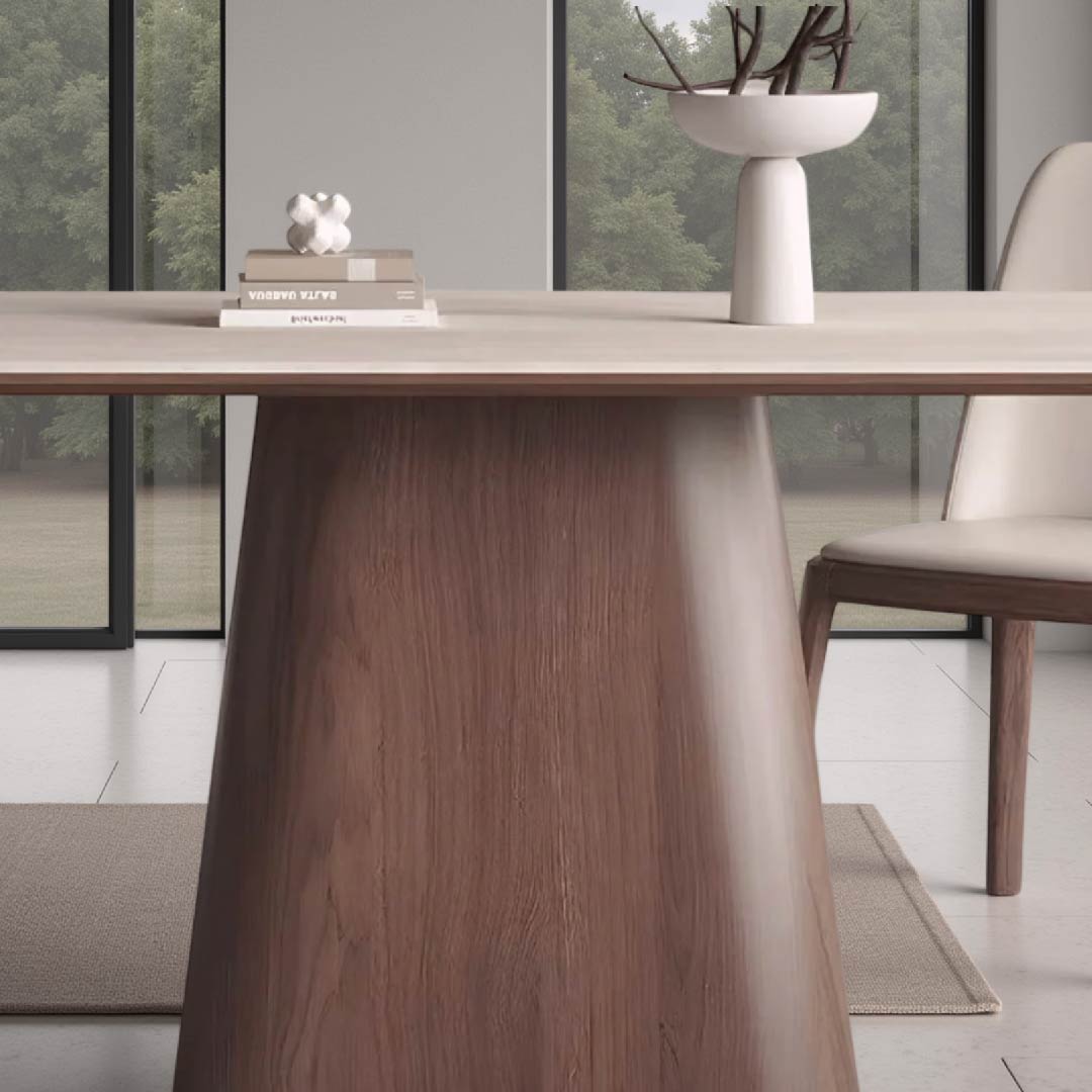 Sintered Stone Ash Dining Table Set