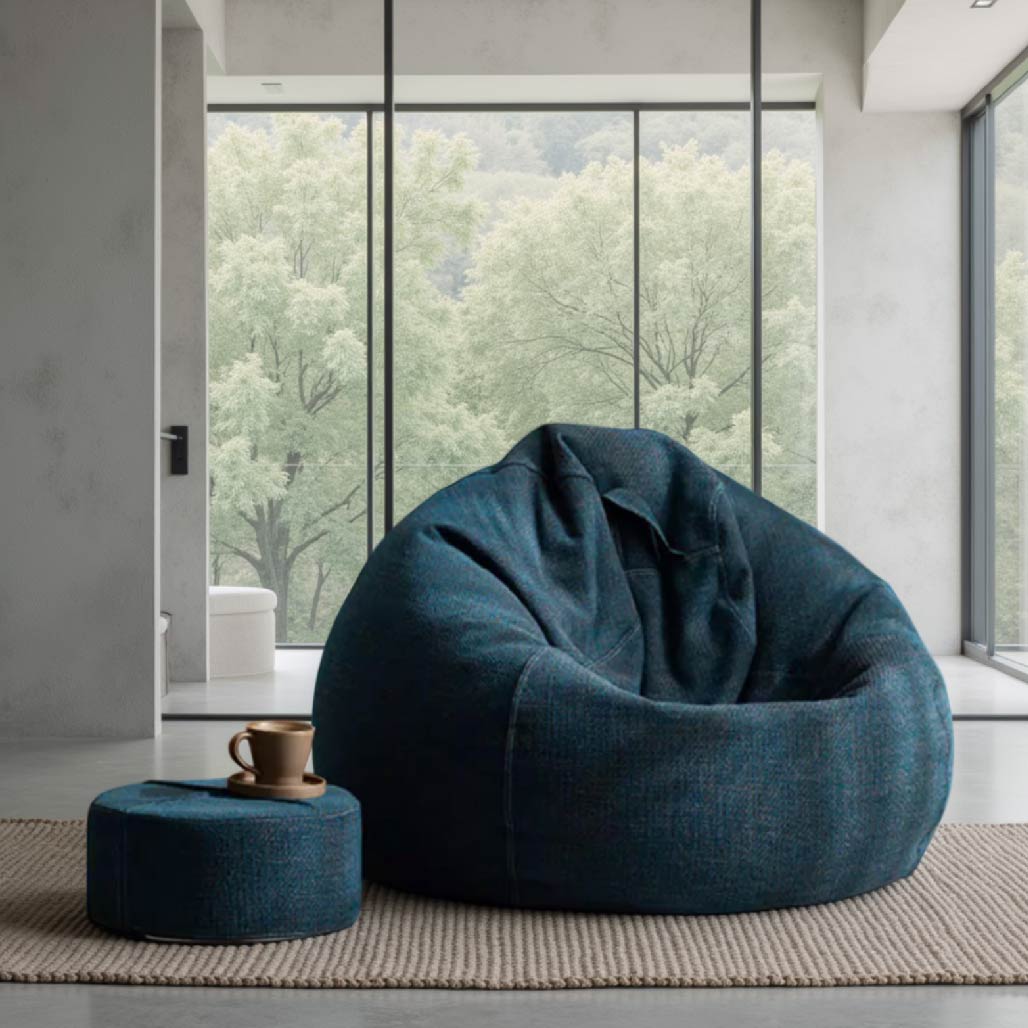 Japanese Style Bean Bag with foot stool