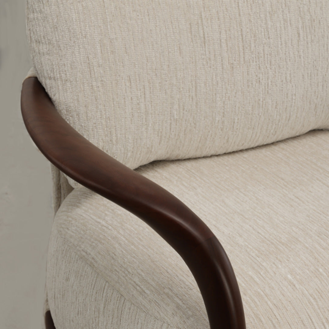 Yrsa Lounge Chair with Curved Wooden Arms