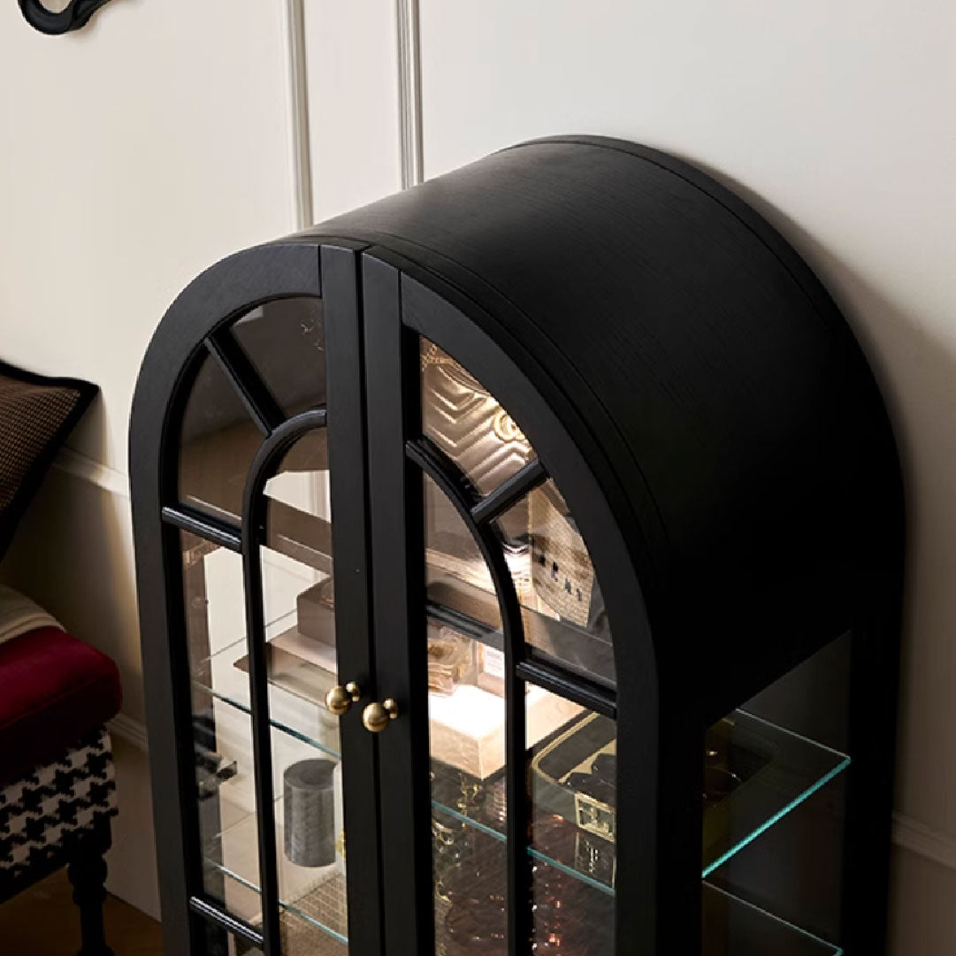 French Retro Wood Arched Cabinet