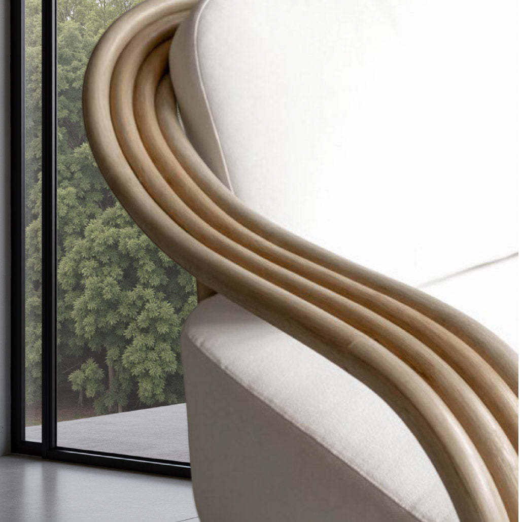 Rasmus Rattan Curved Arms Lounge Chair