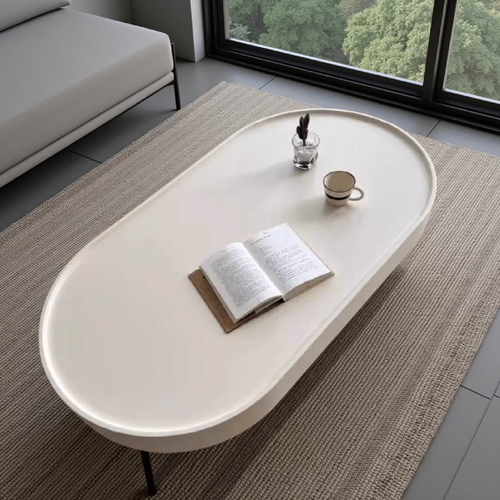 Cream Pine Wood Coffee Table