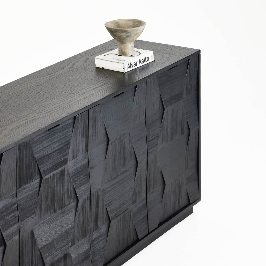 Black Brushed Pine Sideboard