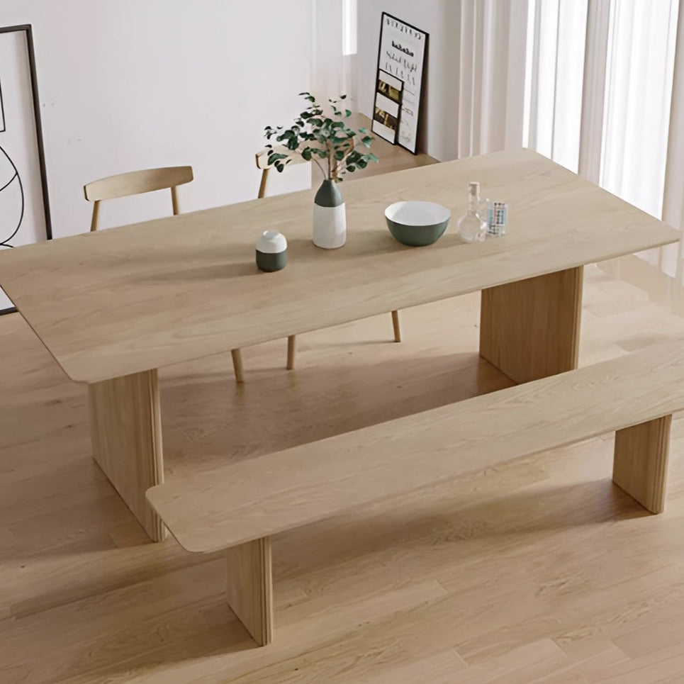 Ash Wood Japanese Wabi-Sabi Style Dining Table