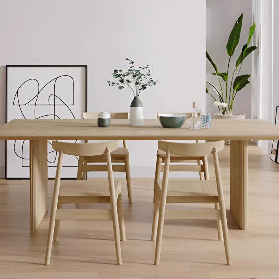 Ash Wood Japanese Wabi-Sabi Style Dining Table