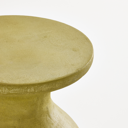 Light Green Sculptural Pedestal End Table