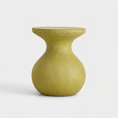 Light Green Sculptural Pedestal End Table