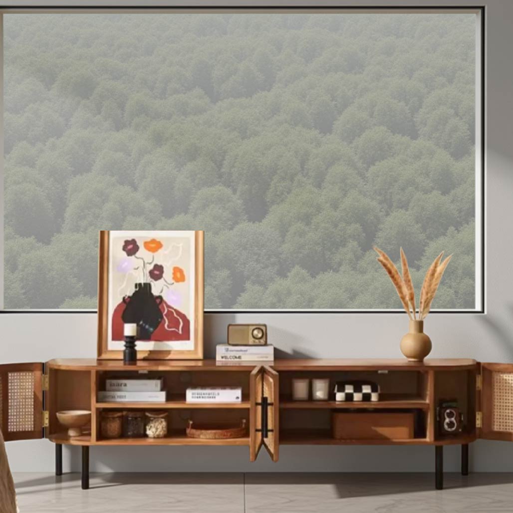 Ash Wood Rattan TV Stand