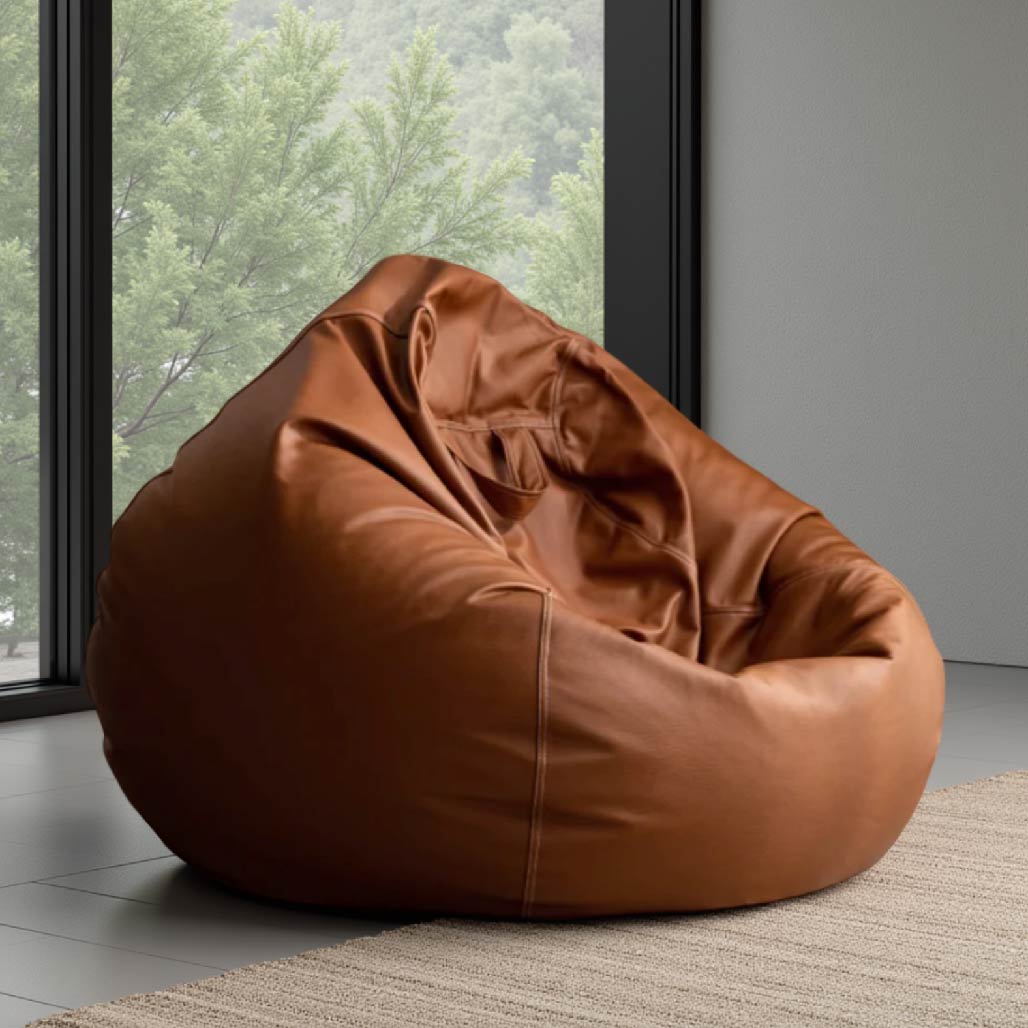 Brown Leathaire Bean Bag