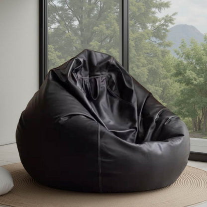 Black Leathaire Bean Bag