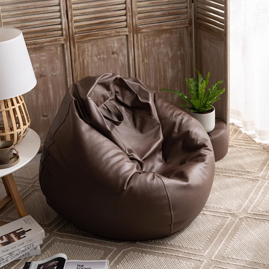 Dark Brown Leathaire Bean Bag