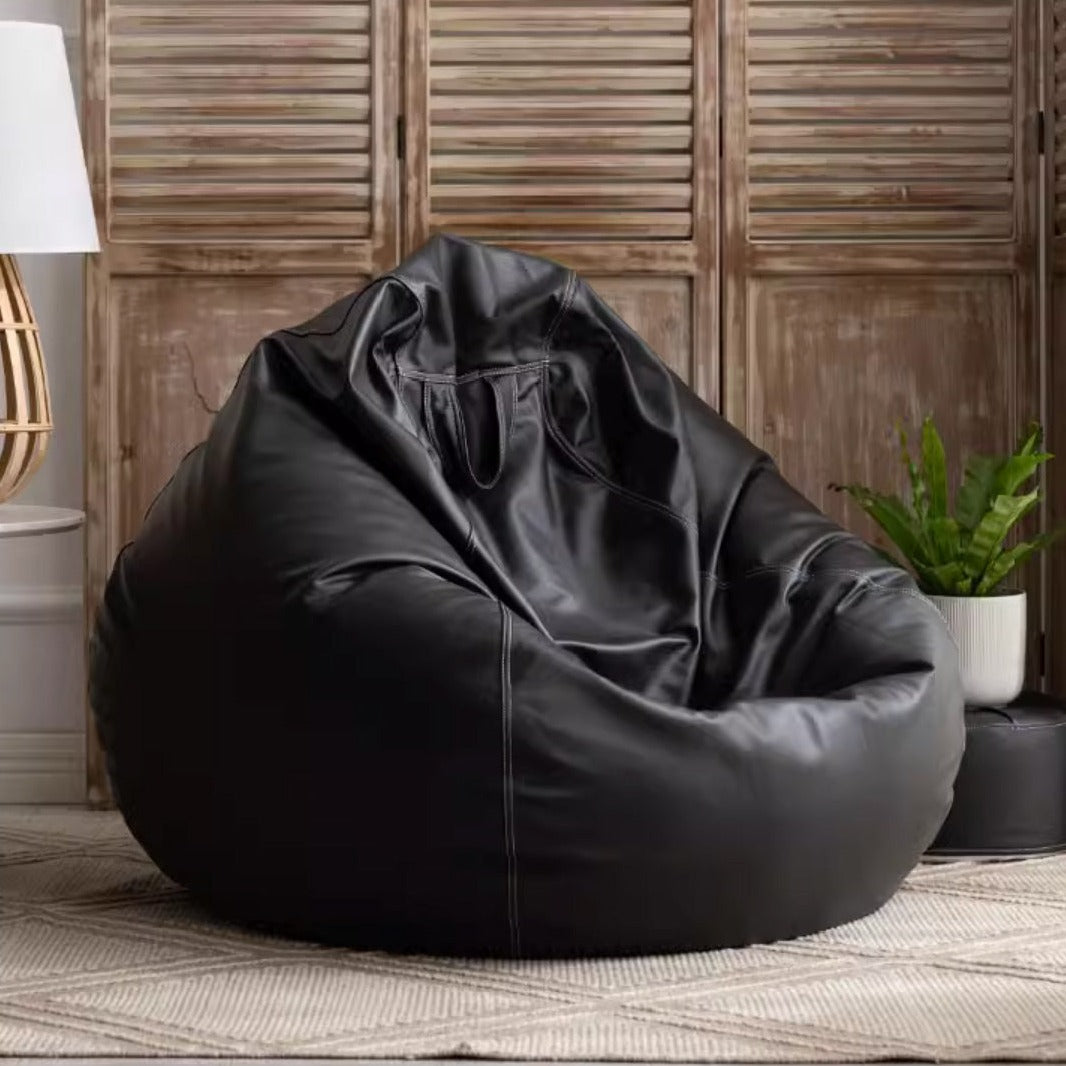 Black Leathaire Bean Bag