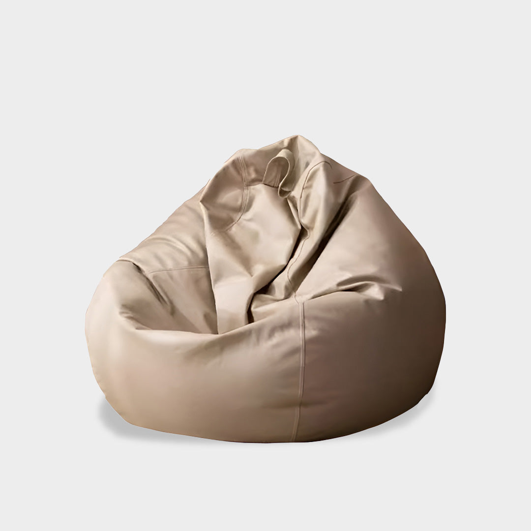 Beige Leathaire Bean Bag