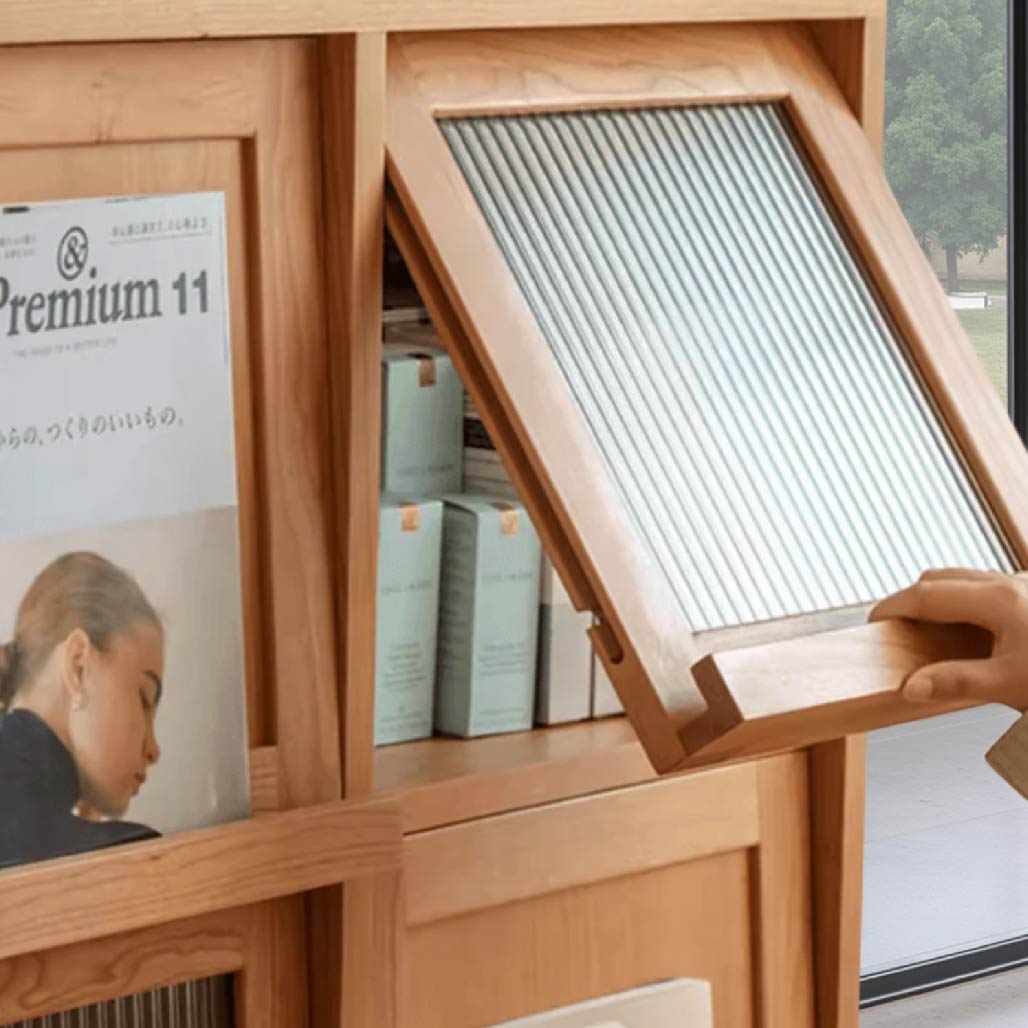 Solid Wood Magazine Cabinet