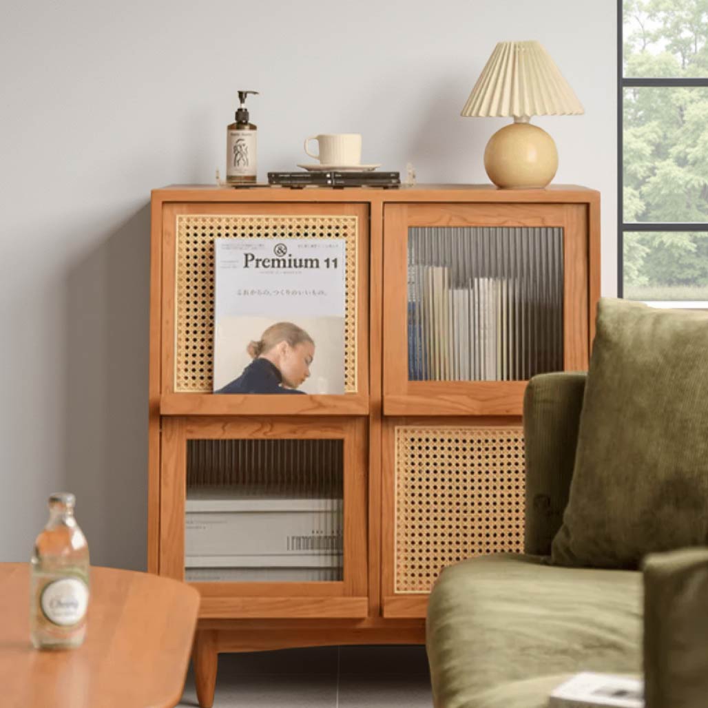 Solid Wood Magazine Cabinet