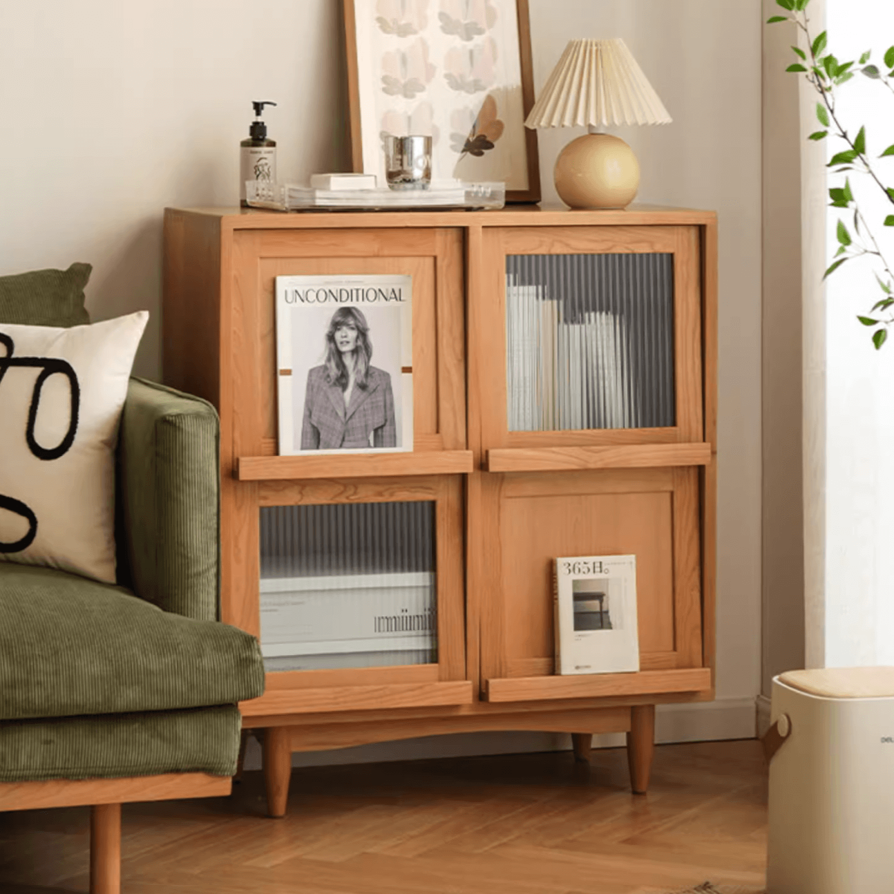 Solid Wood Magazine Cabinet