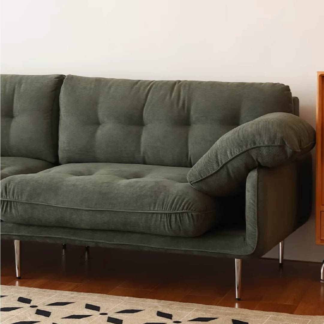 Green Corduroy Nordic Retro Sofa