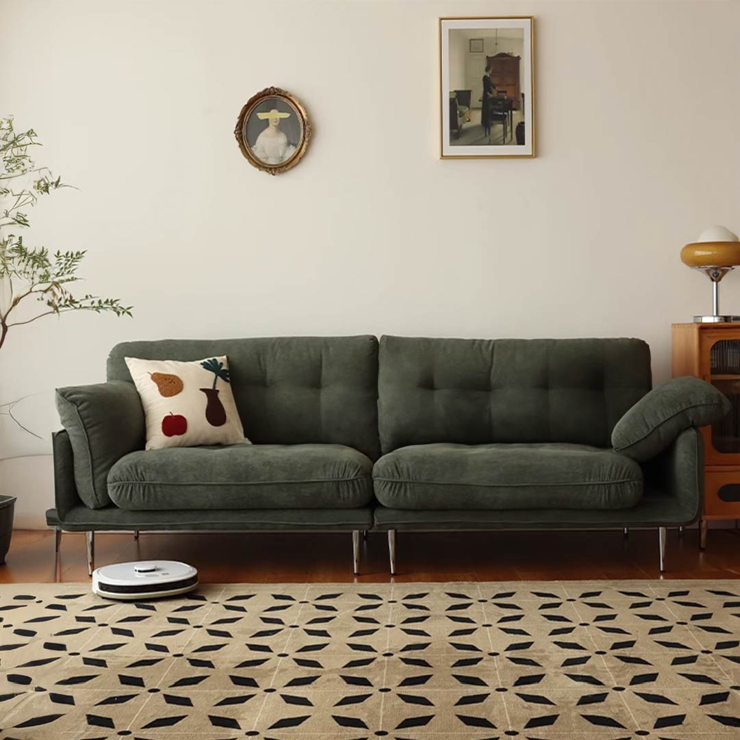 Green Corduroy Nordic Retro Sofa