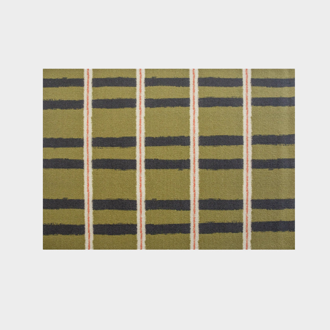 Malin Retro Green Wool Rug