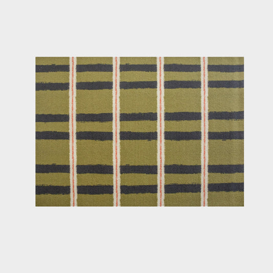 Malin Retro Green Wool Rug