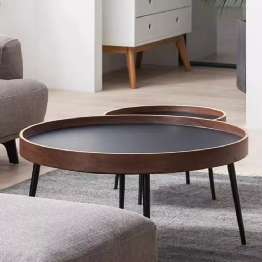 Round Black Walnut Coffee Table