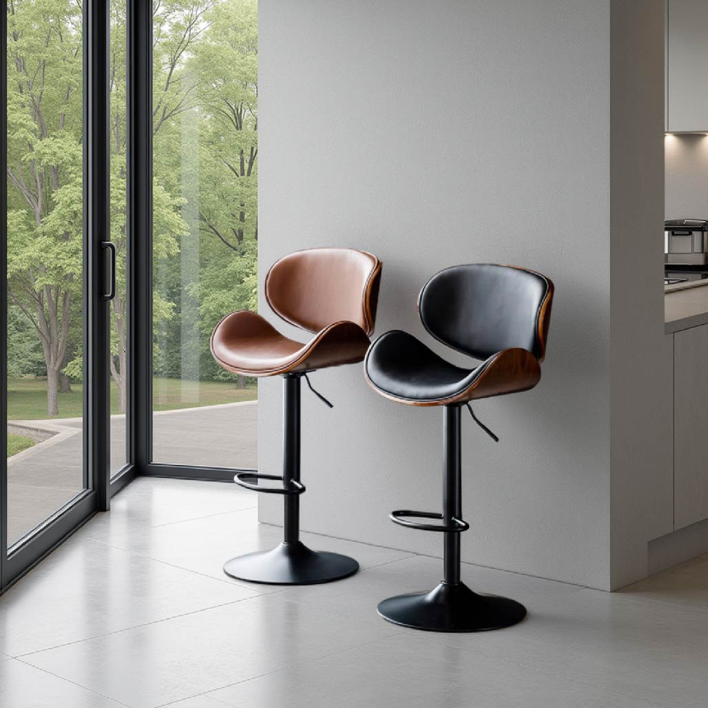  Leather Lifting Swivel Bar Stool